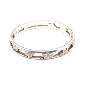 Brighton Pink/Blue Enamel Flower‎ Bangle Bracelet